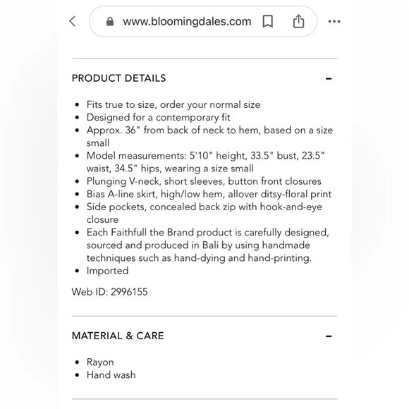 FAITHFULL THE BRAND by ANTHROPOLOGIE NWOT Pilou Floral Print Dress - Picture 9 of 9